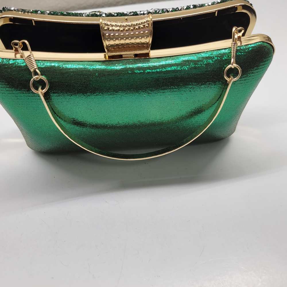 Source Unknown Green and Gold Clutch with Intricate Design - Picture 10 of 16